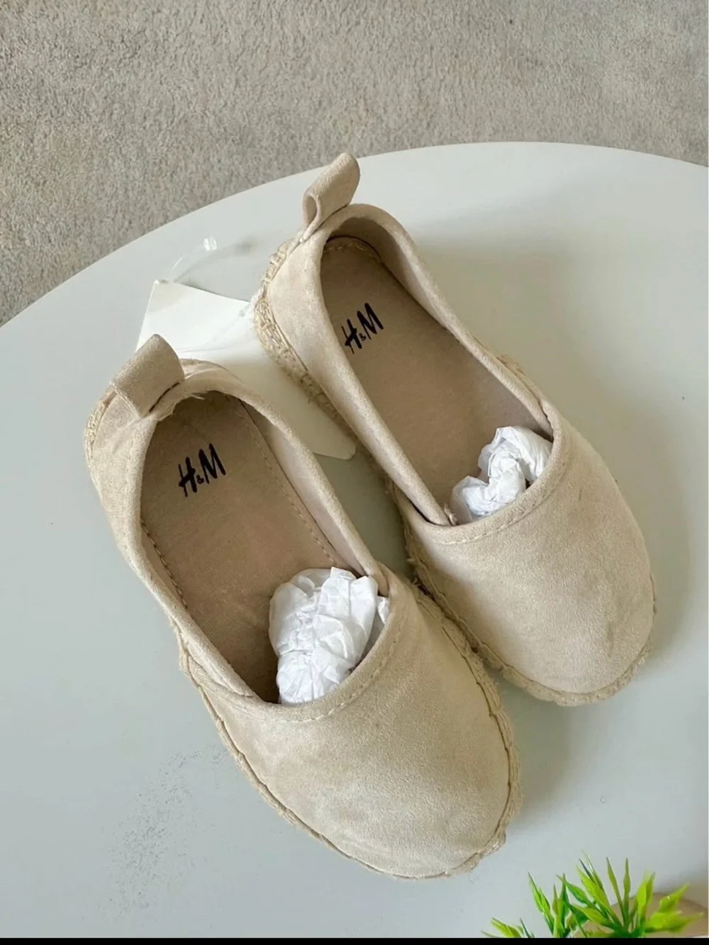 H&M Kids Neutral Beige Slip-On Moccasins